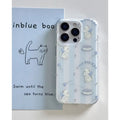 Applicable Mobile Phone Blue And White Striped Cat Lanyard Protective Cover