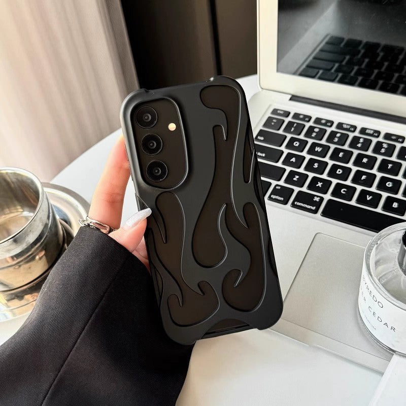 Hollow Flame Pattern S24 Heat Dissipation All-inclusive Drop-resistant Protective Cover