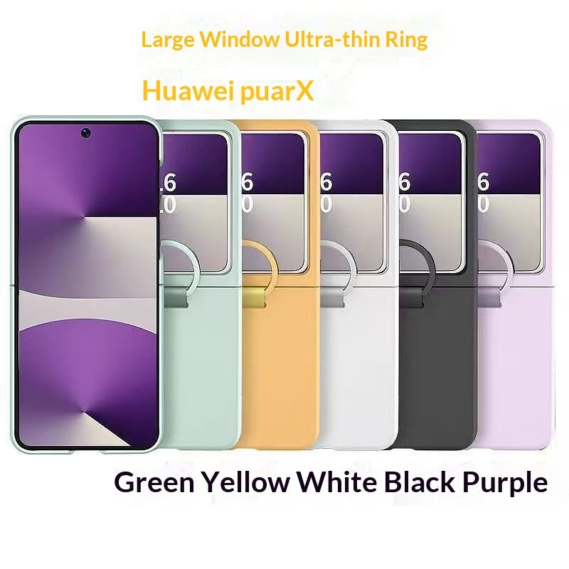 Foldable Phone Case With Large View Window Ultra-thin Ring  Anti-drop Protective Cover