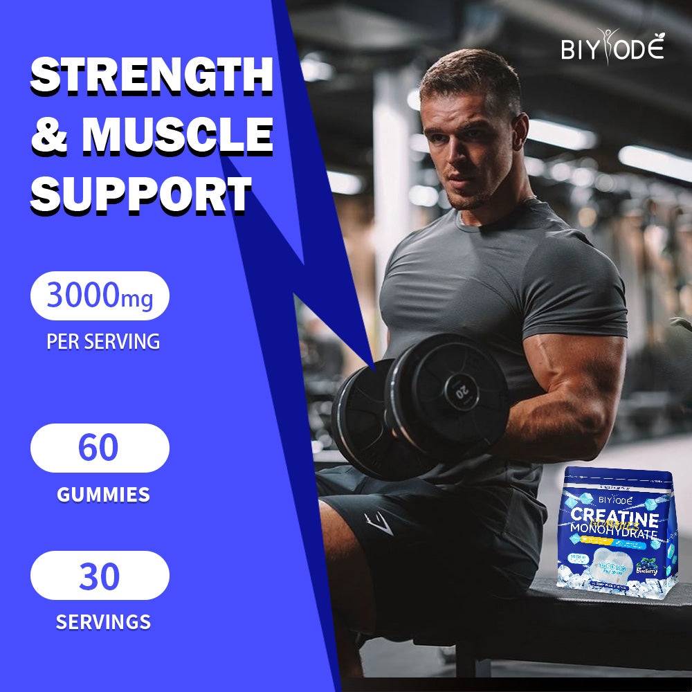 Factory Wholesale Creatine Monohydrate Gummies Herbal Supplement Strength And Endurance Enhancer 100 Percent Natural Vegan Friendly