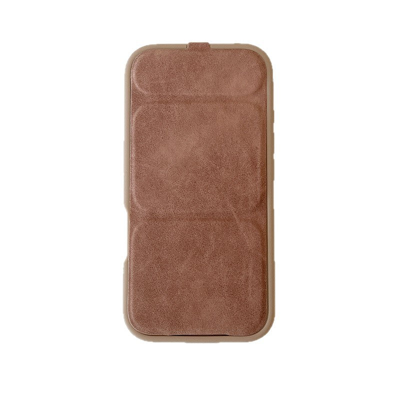 Solid Color Flip Cover Stand Phone Case Anti-Drop