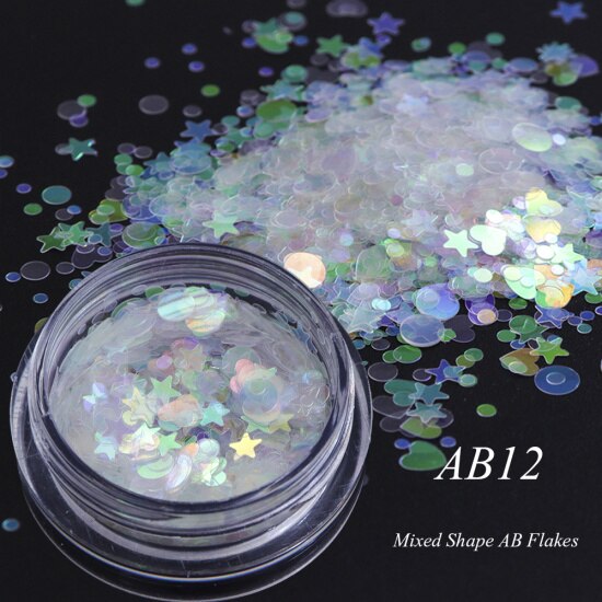 Holographic Flakes Nail Glitter Set