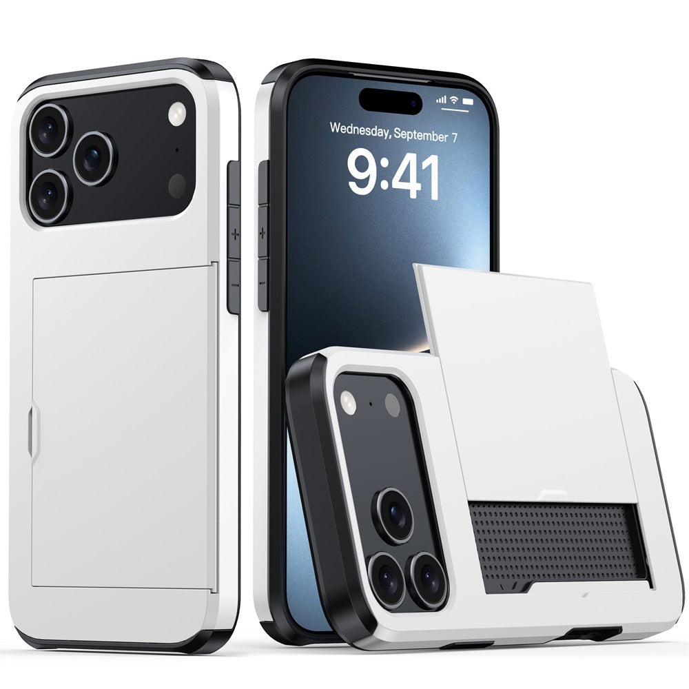 Phone Case Sliding Cover Card Two-in-one Drop-resistant