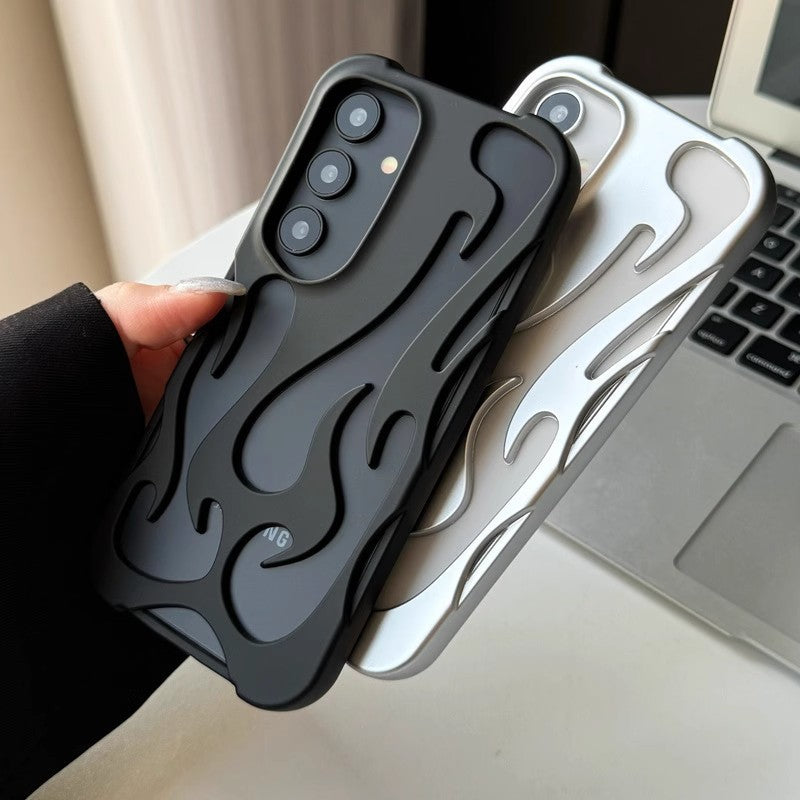 Hollow Flame Pattern S24 Heat Dissipation All-inclusive Drop-resistant Protective Cover