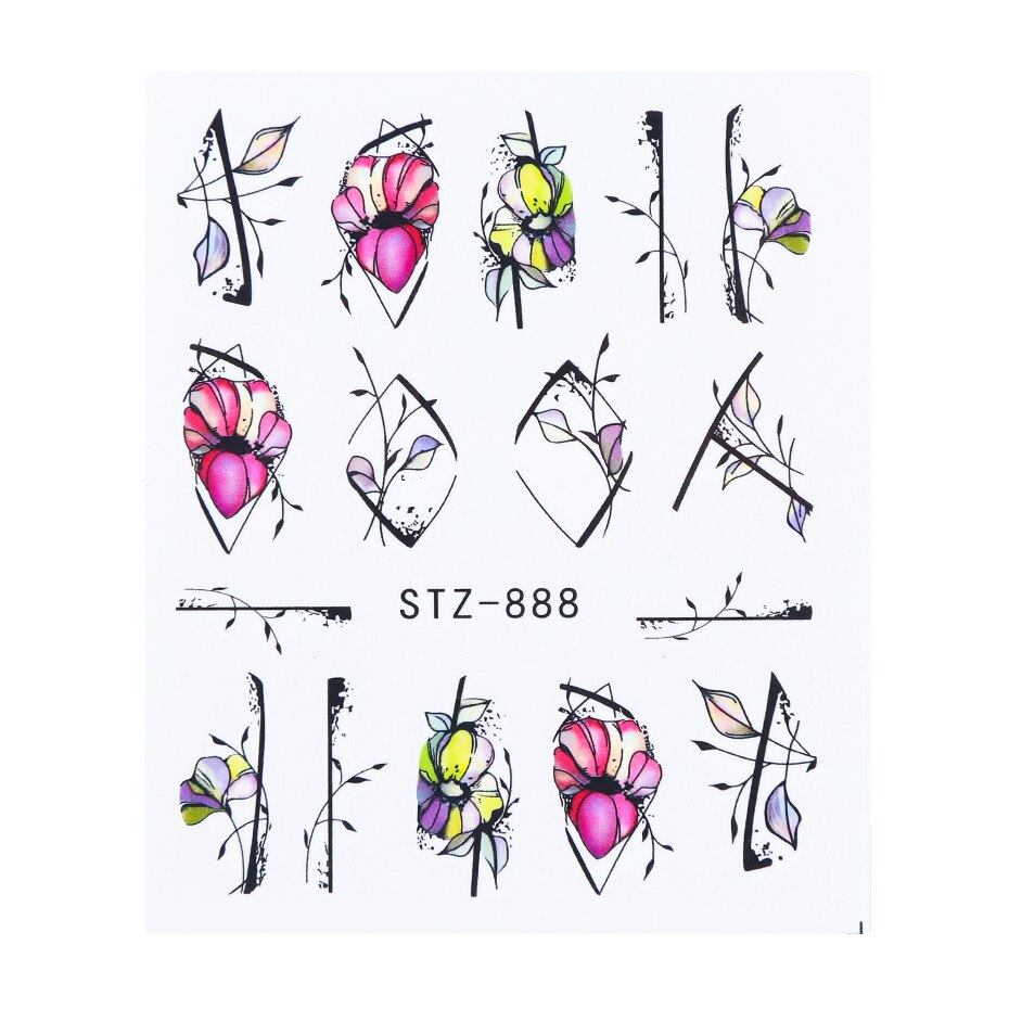 Flower Water Nail Stickers