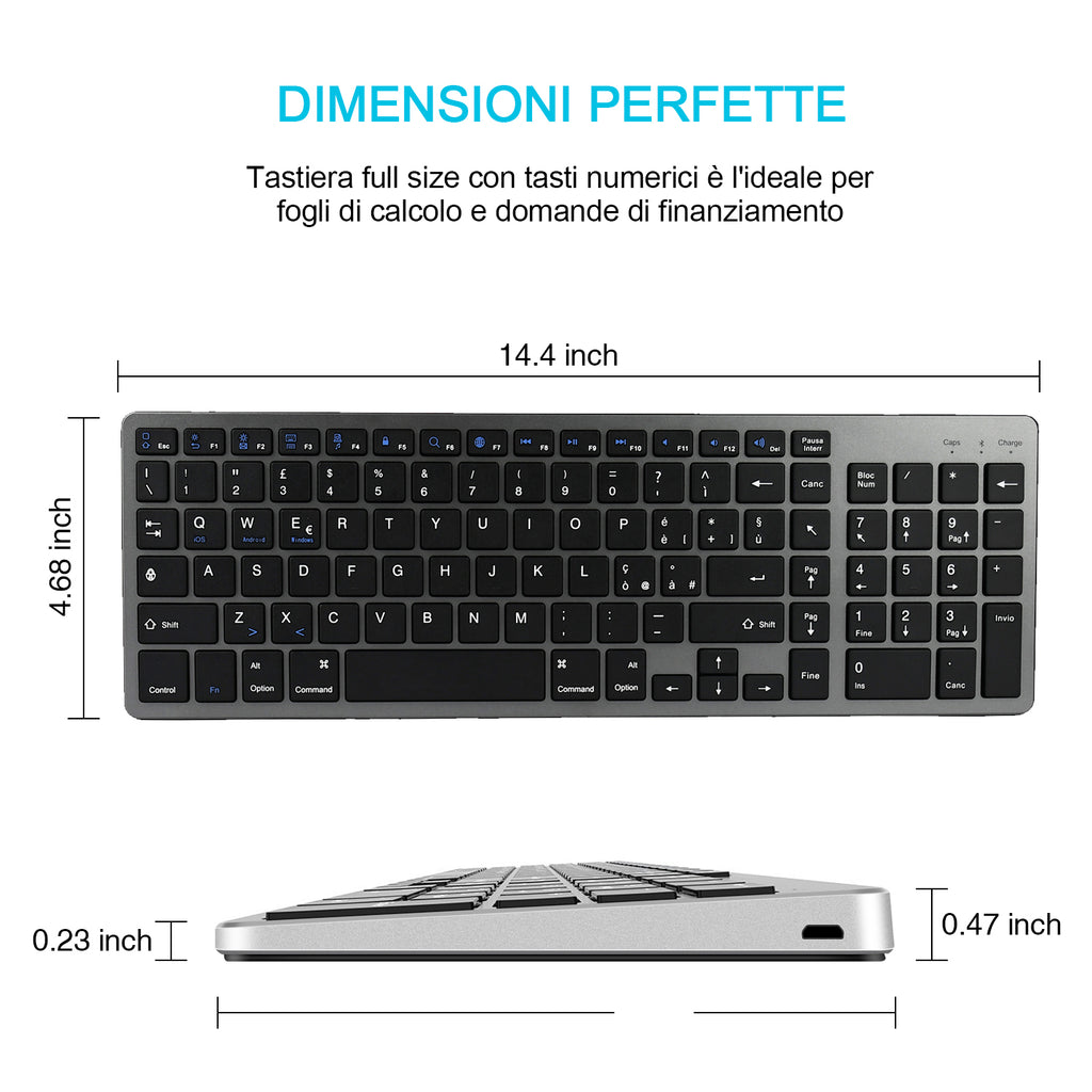 Tablet Phone Universal Digital Rechargeable Bluetooth Keyboard