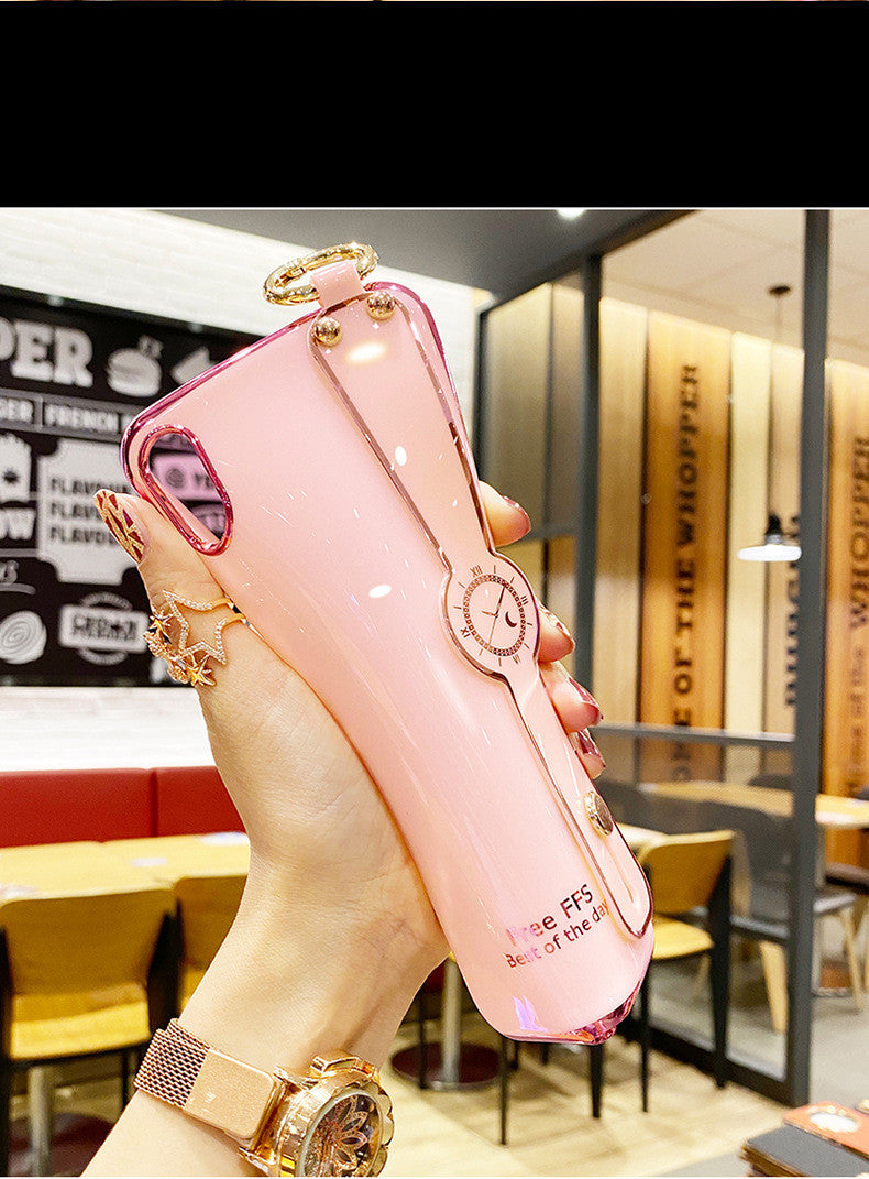 Compatible with Apple, Compatible with Apple , Electroplating Mobile Phone Case Wristband 6D Fine Hole All-Inclusive iPhone Case