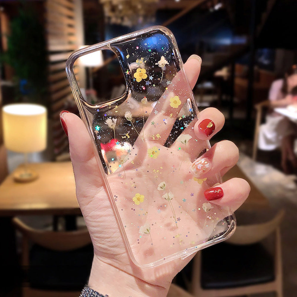Fresh Transparent Glitter Protective Cover