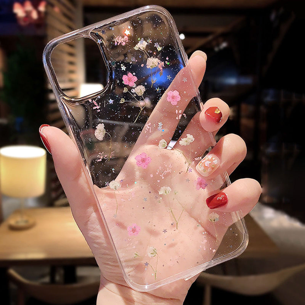 Fresh Transparent Glitter Protective Cover