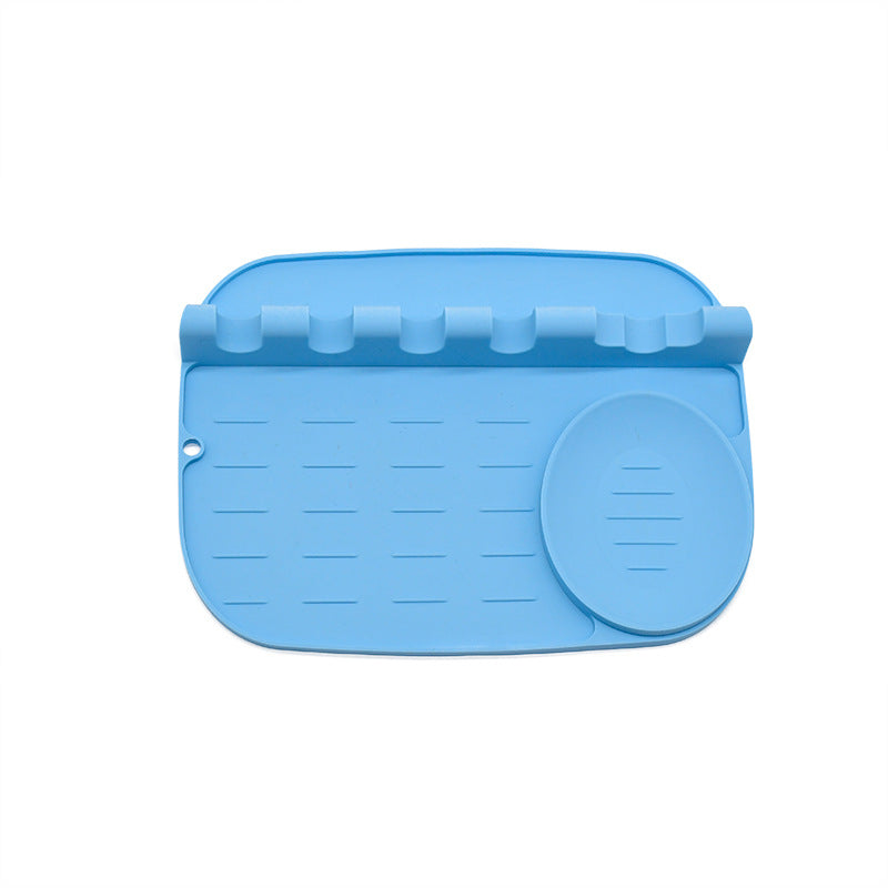 Kitchen Silicone Spoon Mat Spatula Rack