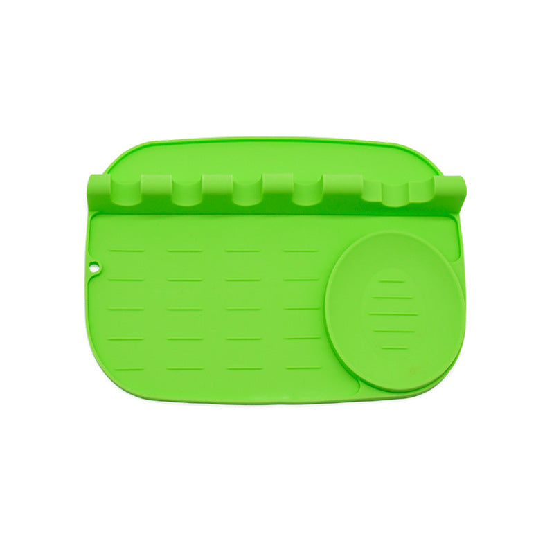 Kitchen Silicone Spoon Mat Spatula Rack