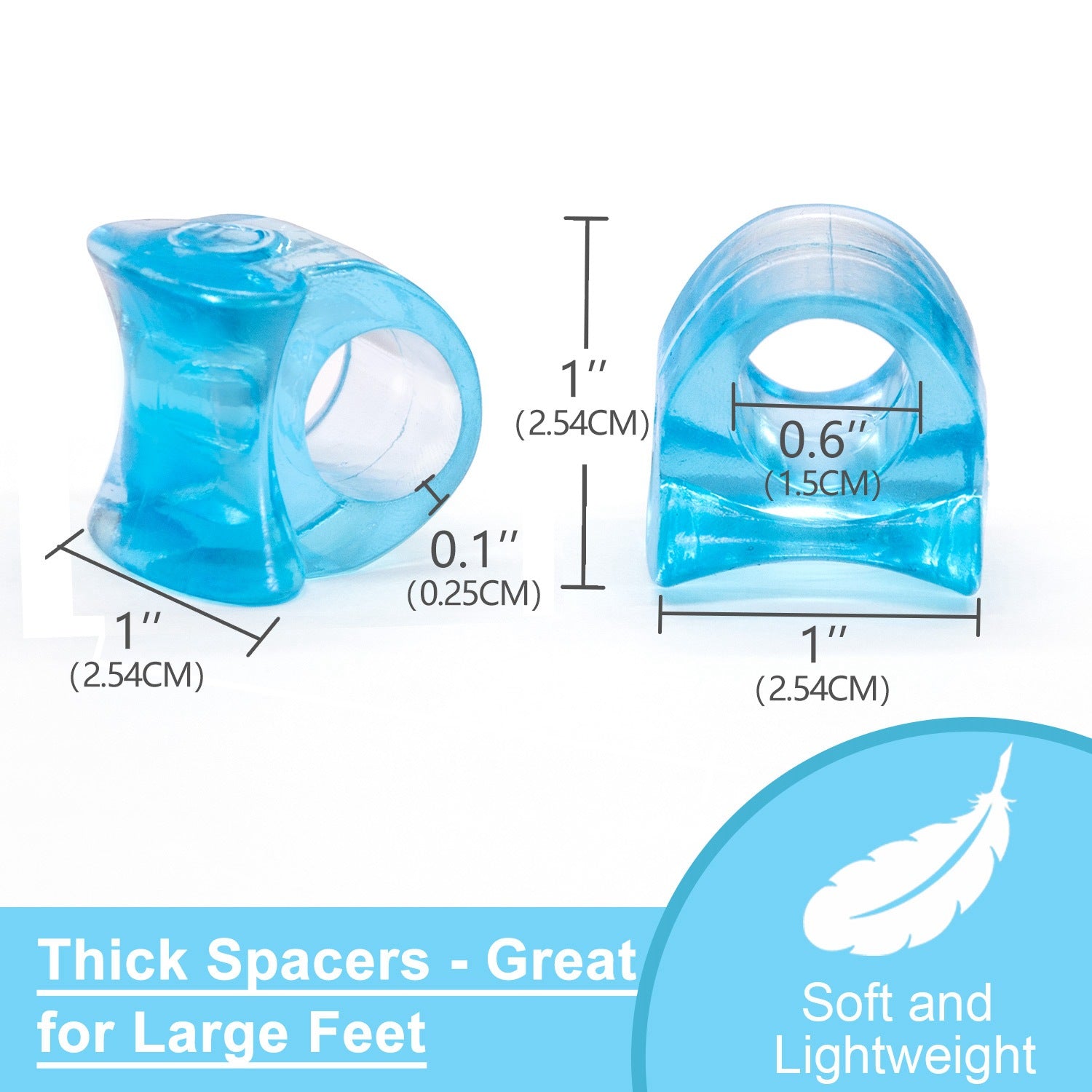 Transparent Blue Toe Separator Pad Hallux Correction Valgus Separator