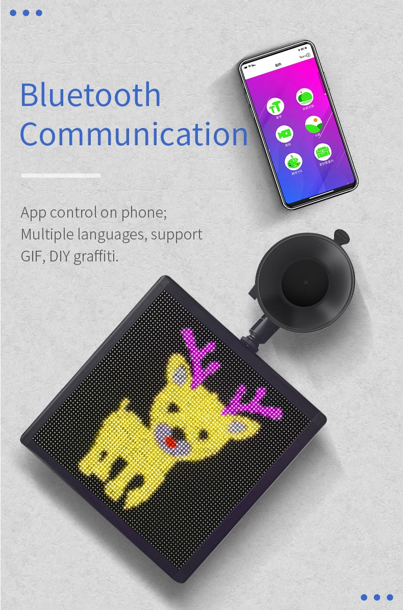 Full-Color Bluetooth Emoticon Car Led Display