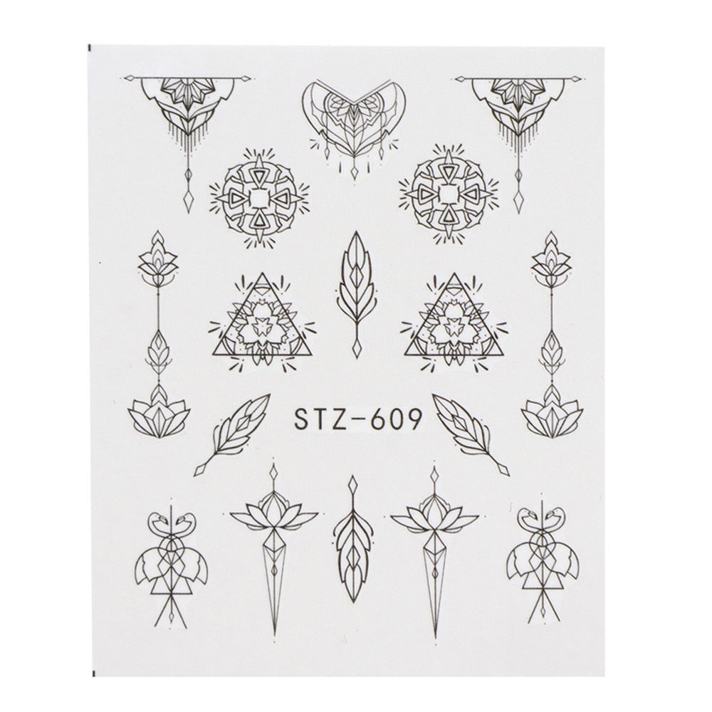 Flower Water Nail Stickers