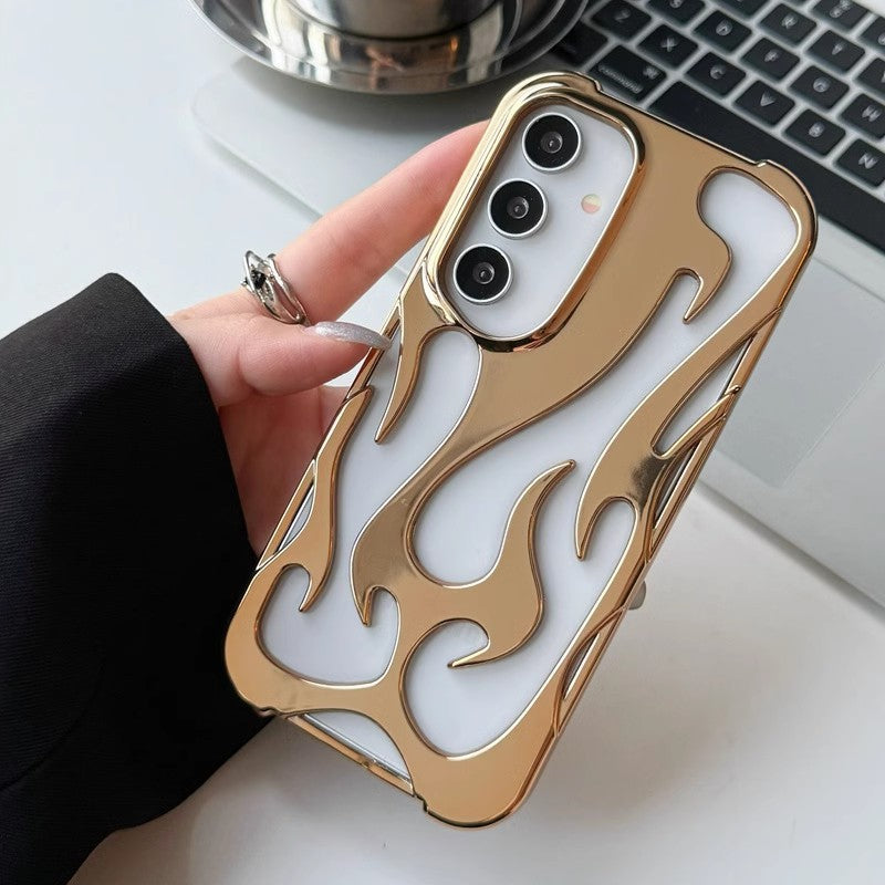 Hollow Flame Pattern S24 Heat Dissipation All-inclusive Drop-resistant Protective Cover