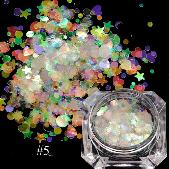 Holographic Flakes Nail Glitter Set