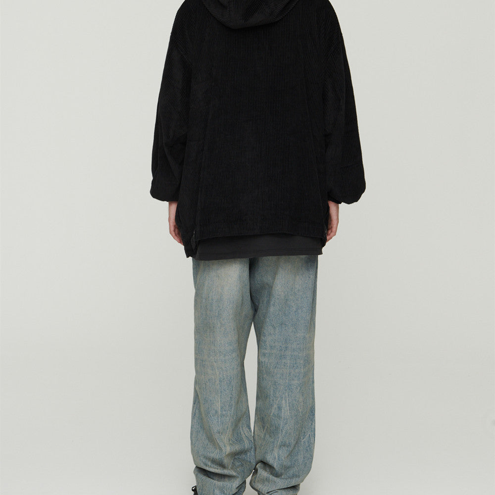 Light Wash Grey Denim Jeans Baggy Oversized With Pleats