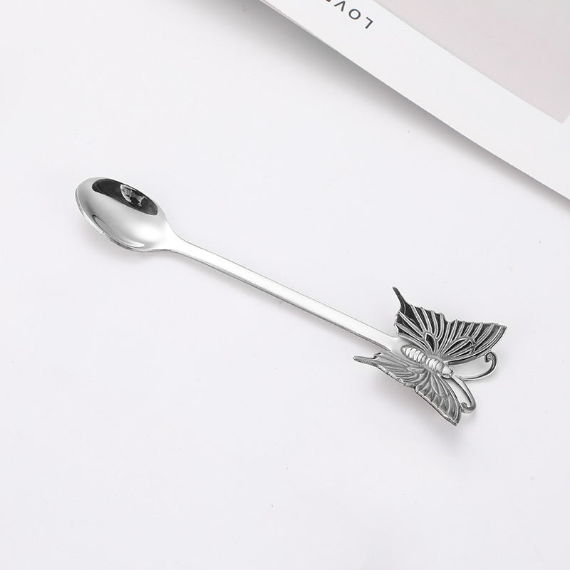 Stainless Steel Spoon Fork Gift Cute Cartoon Butterfly Fork Spoon