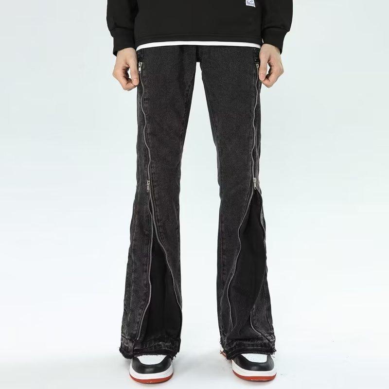 Baggy Straight Trousers Zipper Casual Wide Leg Jeans