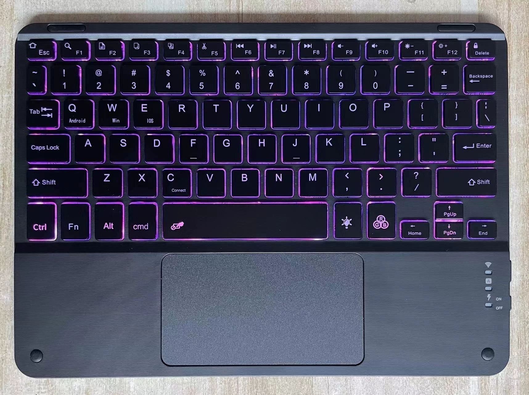Bluetooth Keyboard With Touch For Mobile Phone Tablet Wireless Rechargeable