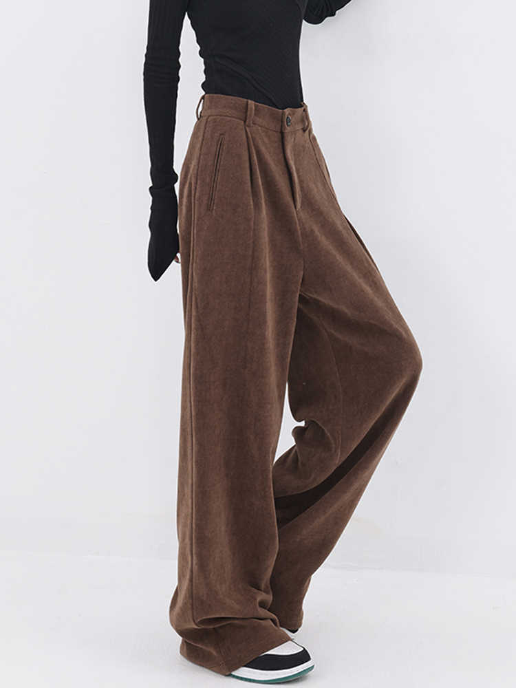 Fashion Casual Complex Baggy Straight Trousers