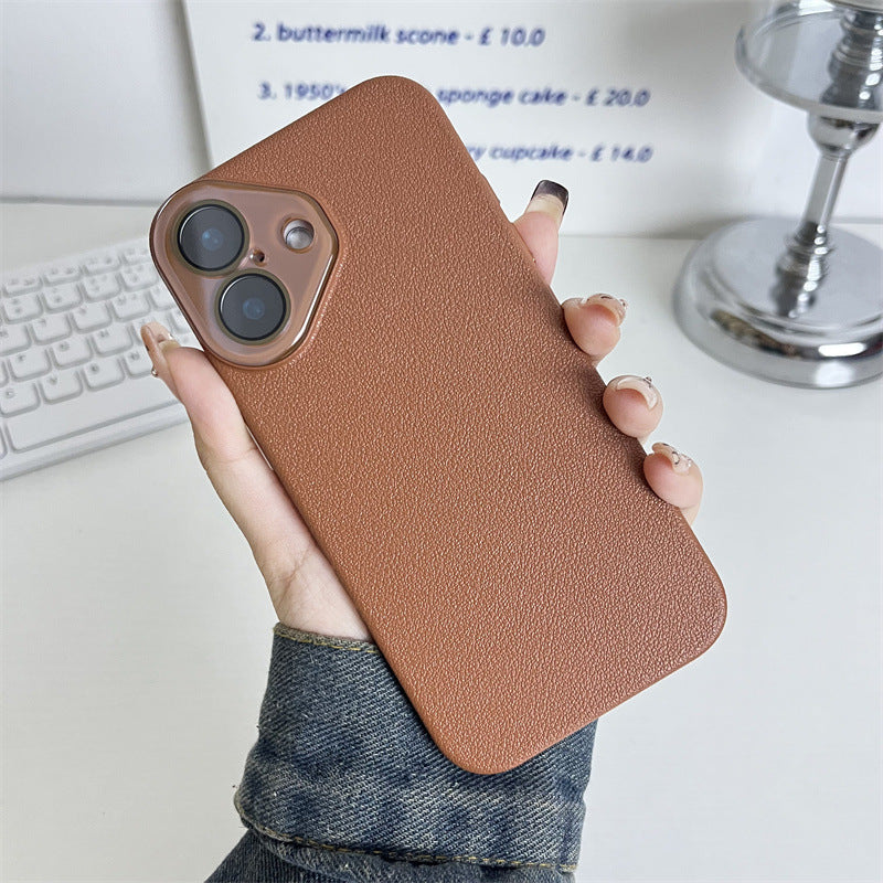 Lychee Pattern Hard Simple Protective Cover High-grade Sense Phone Case