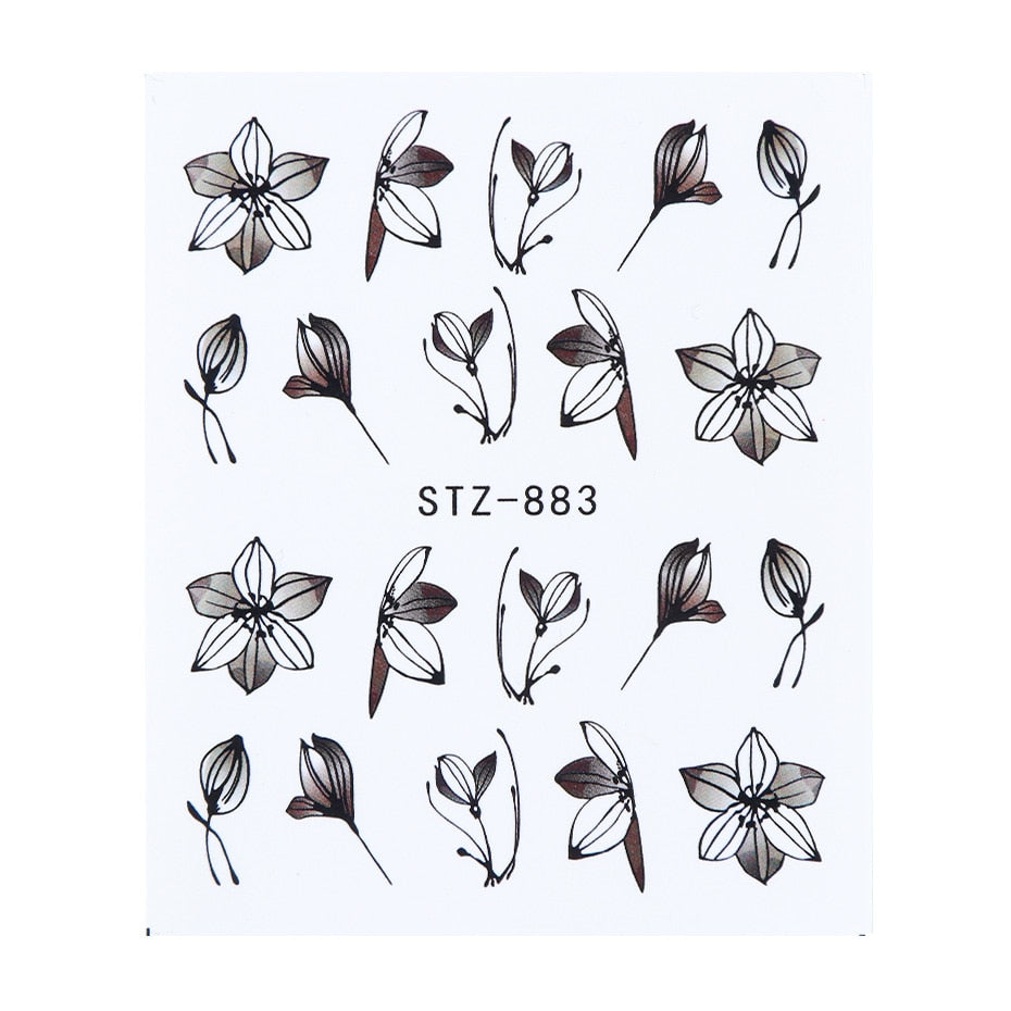 Flower Water Nail Stickers