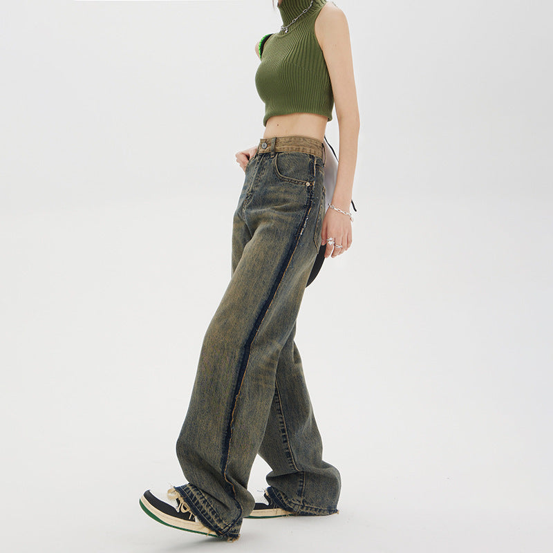 Women's High-waisted Straight Baggy Jeans