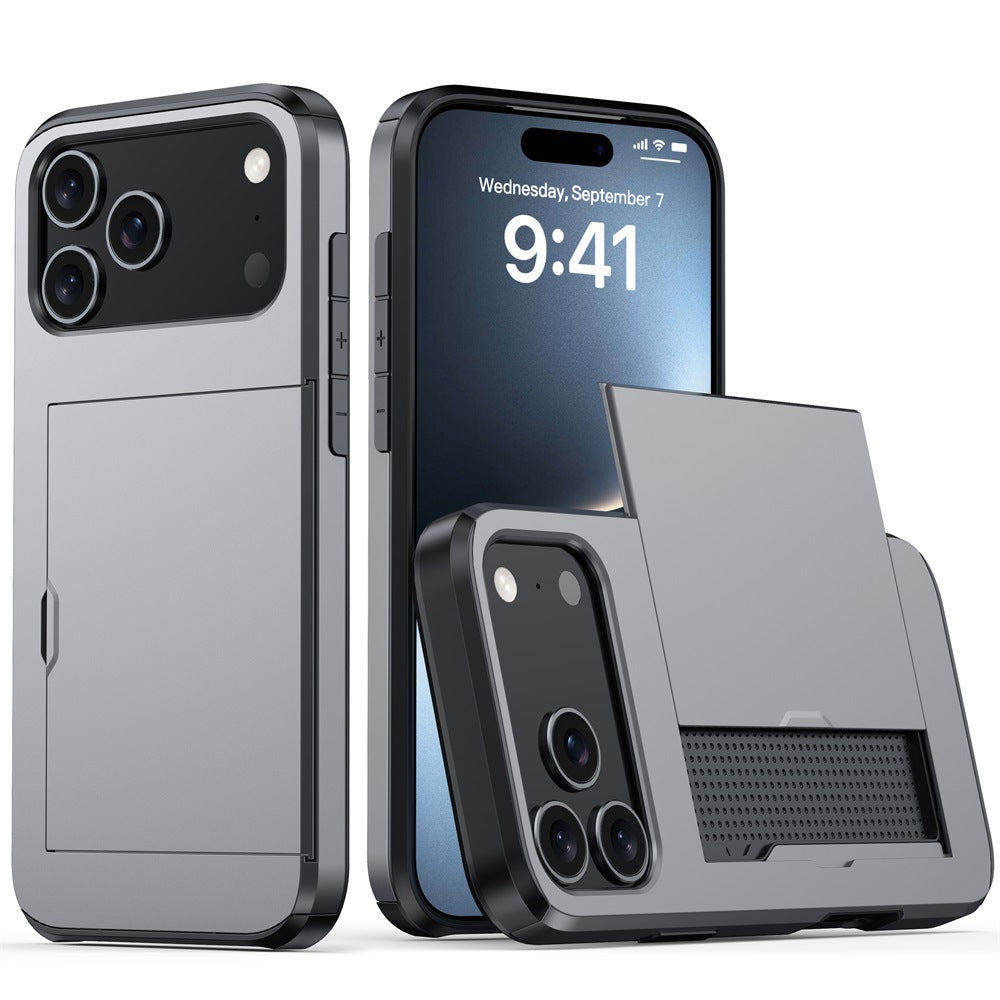 Phone Case Sliding Cover Card Two-in-one Drop-resistant