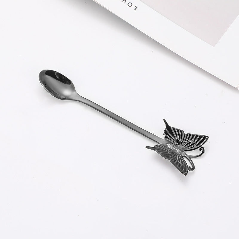 Stainless Steel Spoon Fork Gift Cute Cartoon Butterfly Fork Spoon