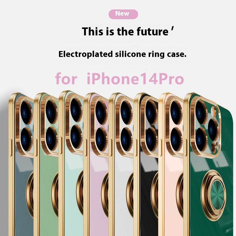 Electroplating Phone Case Car Integrated Ring Bracket Protective Cover
