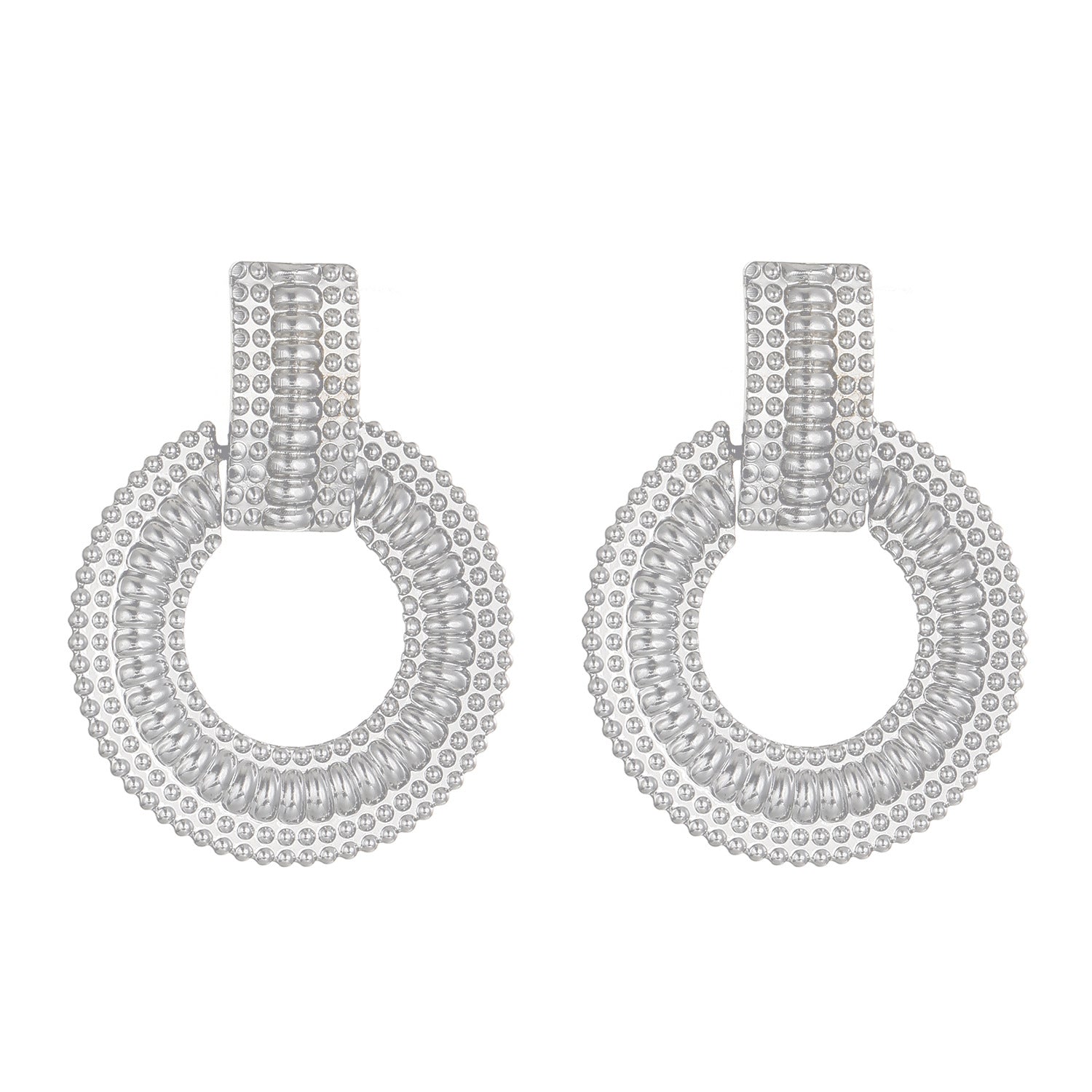 Eye-catching Hollow Round Earrings Women's Retro Fashion Creative Design