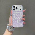 Shell-pattern Magnetic Phone Case With Iridescent Protective Cover