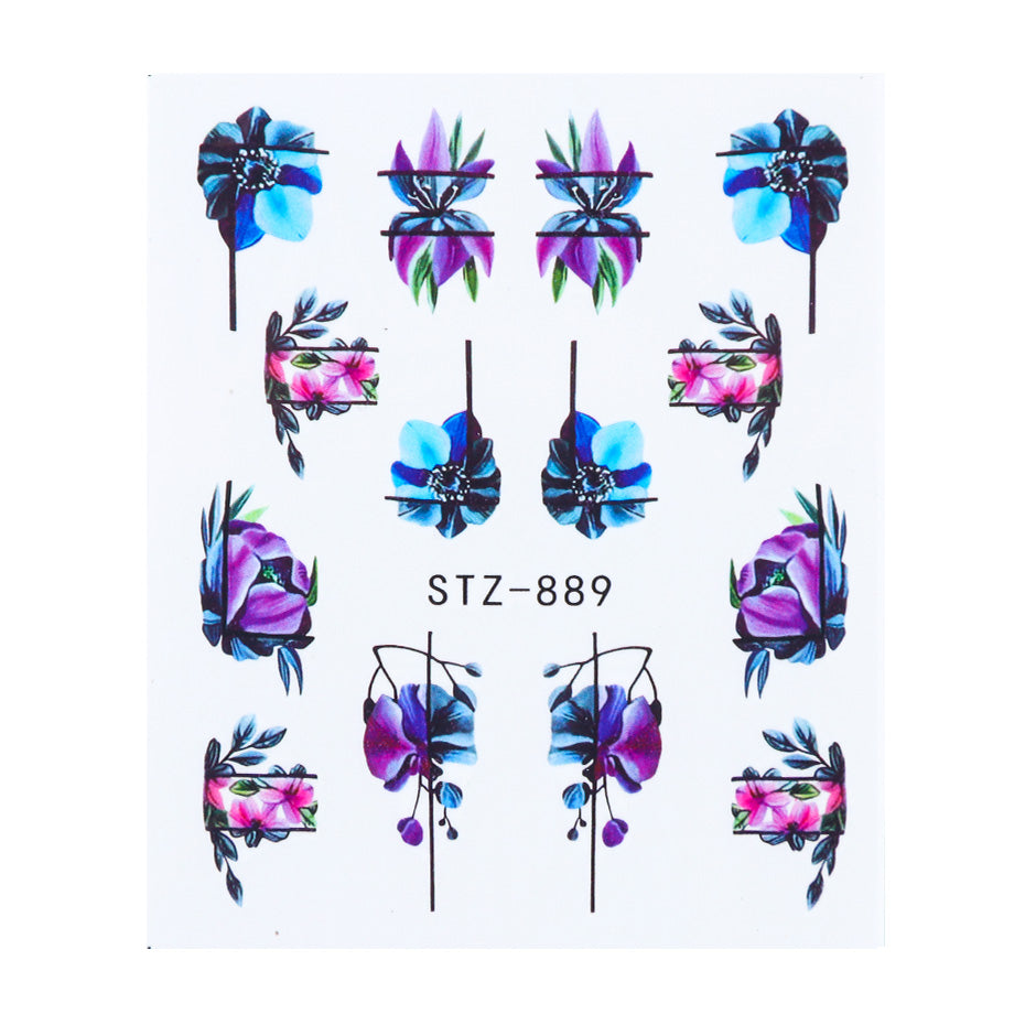 Flower Water Nail Stickers