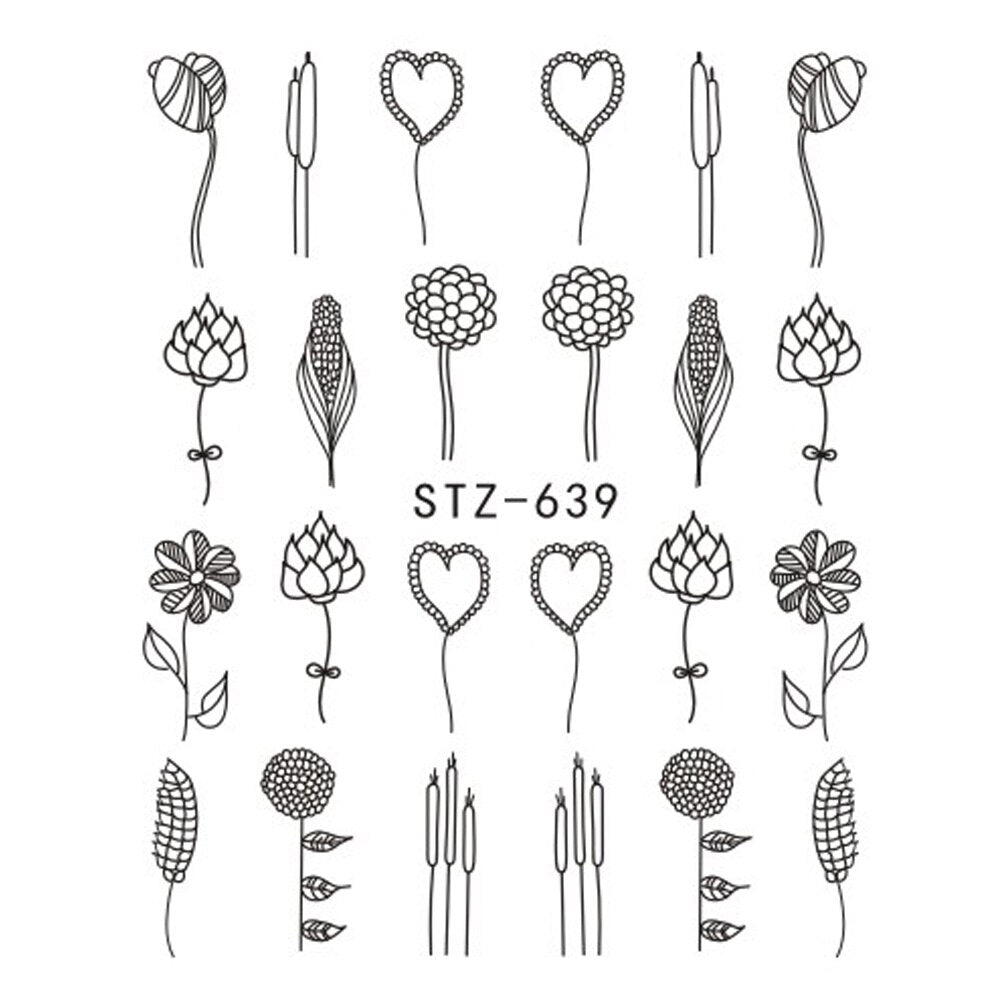 Flower Water Nail Stickers