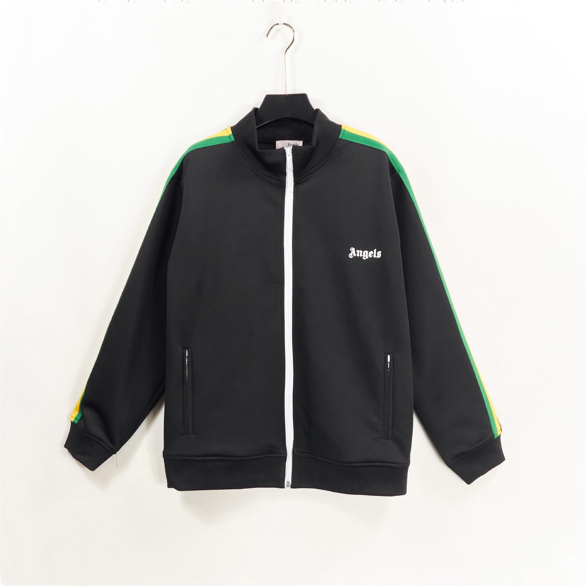 Angel Rainbow Side Woven Strip Classic Vintage Baggy Coat