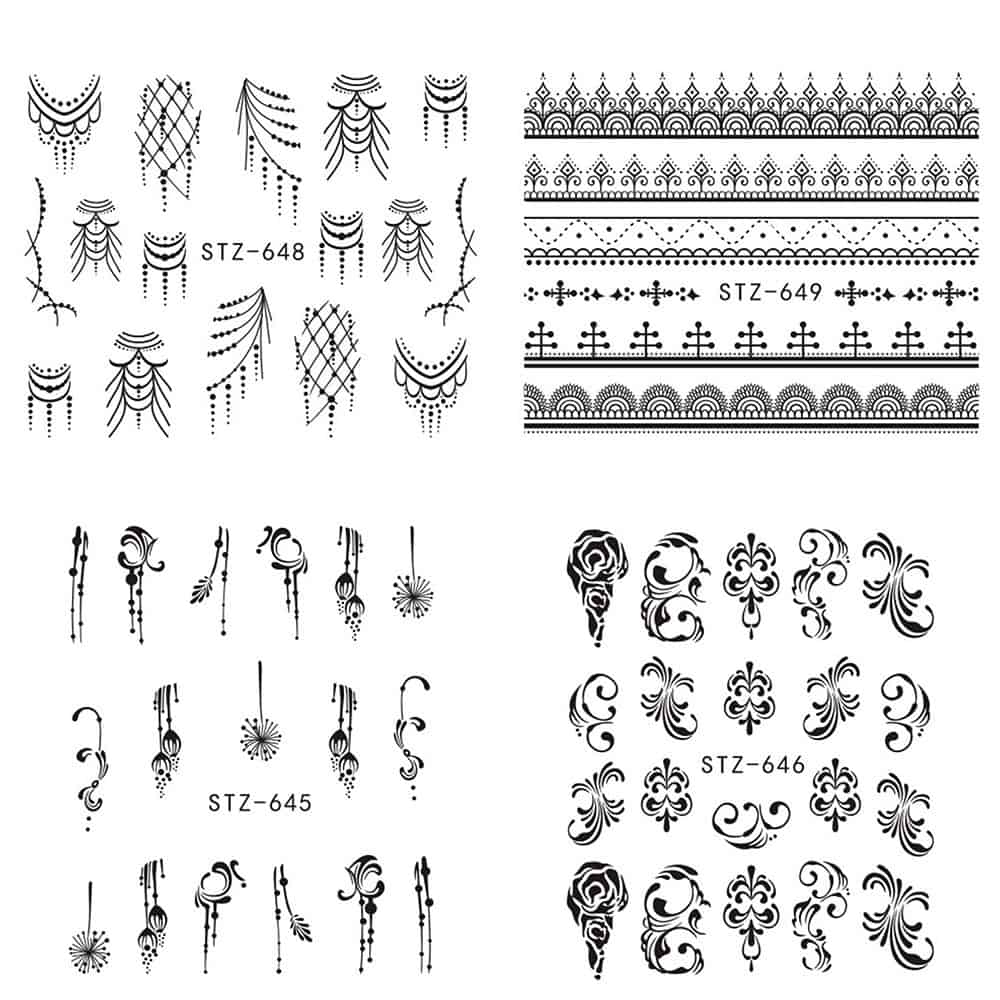 Flower Water Nail Stickers