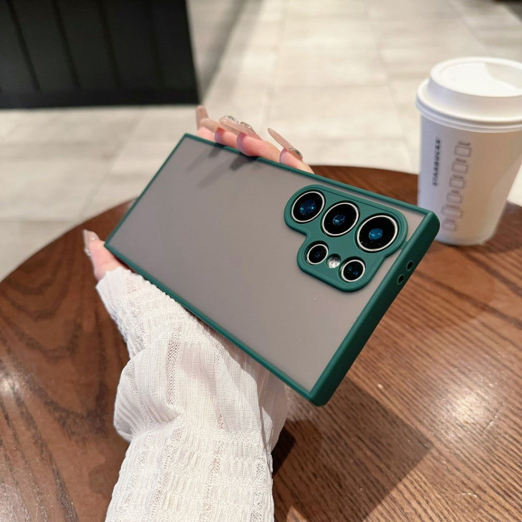 Simple Contrast Color Silicone Frosted All-inclusive Protective Cover