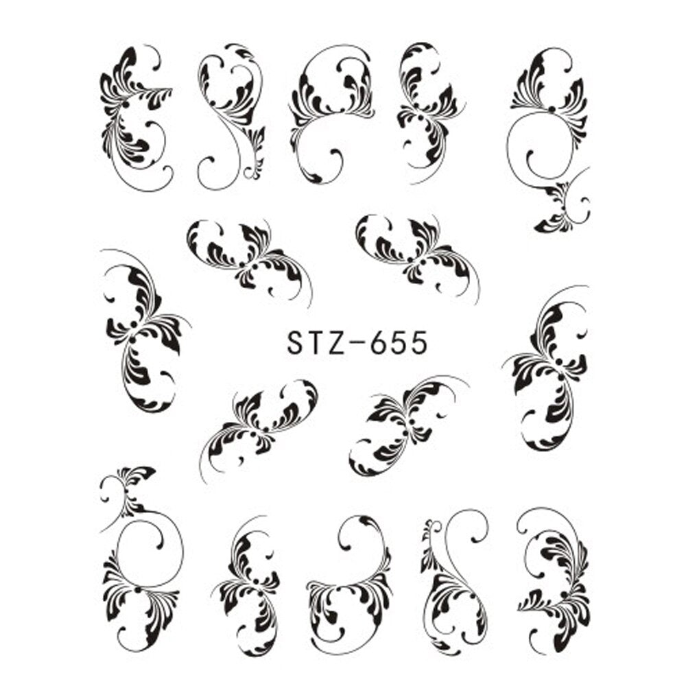 Flower Water Nail Stickers
