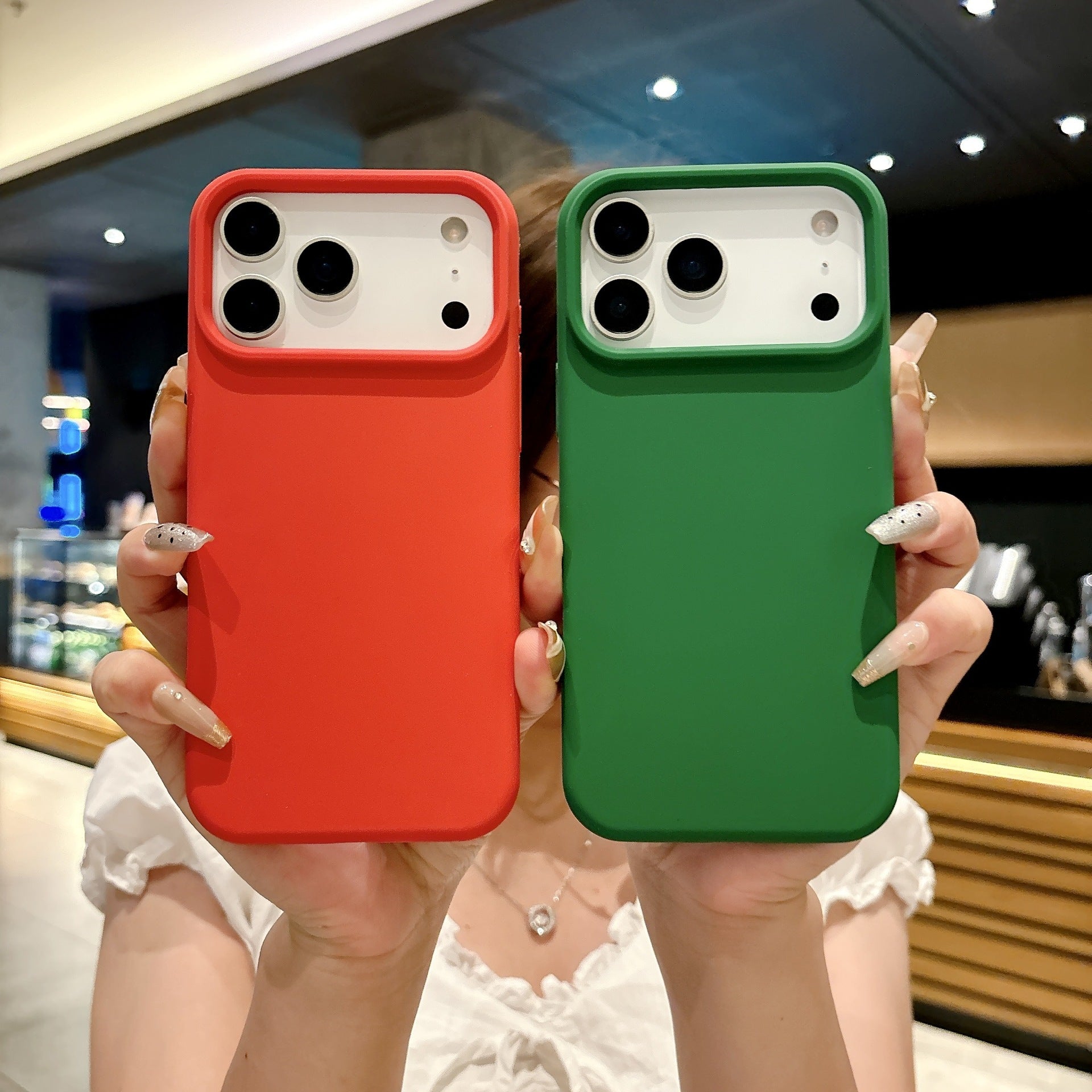 Liquid Silicone Phone Case In Solid Color Full-body Drop-proof Cover