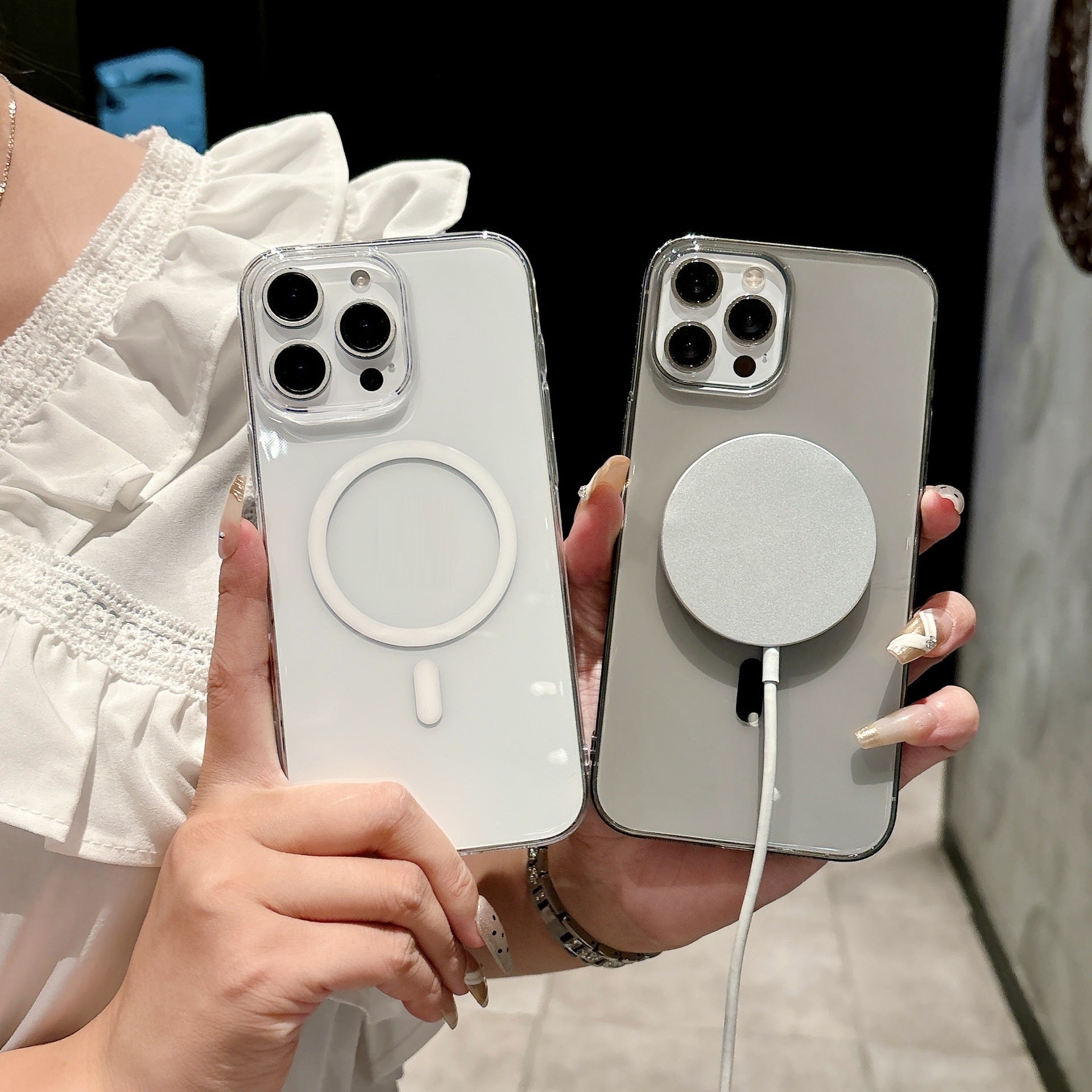 Magnetic Transparent PC Protective Cover Phone Case