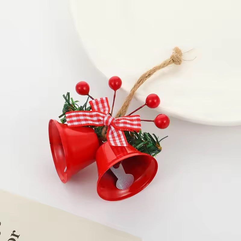 Chinese Hawthorn Bow Hemp Rope Jingling Bell Decoration
