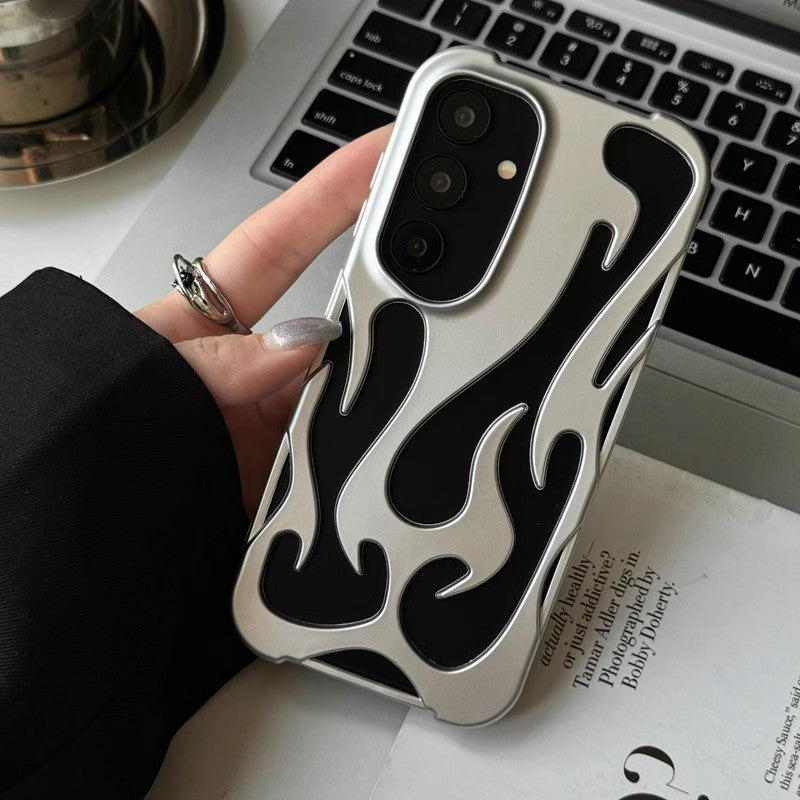 Hollow Flame Pattern S24 Heat Dissipation All-inclusive Drop-resistant Protective Cover
