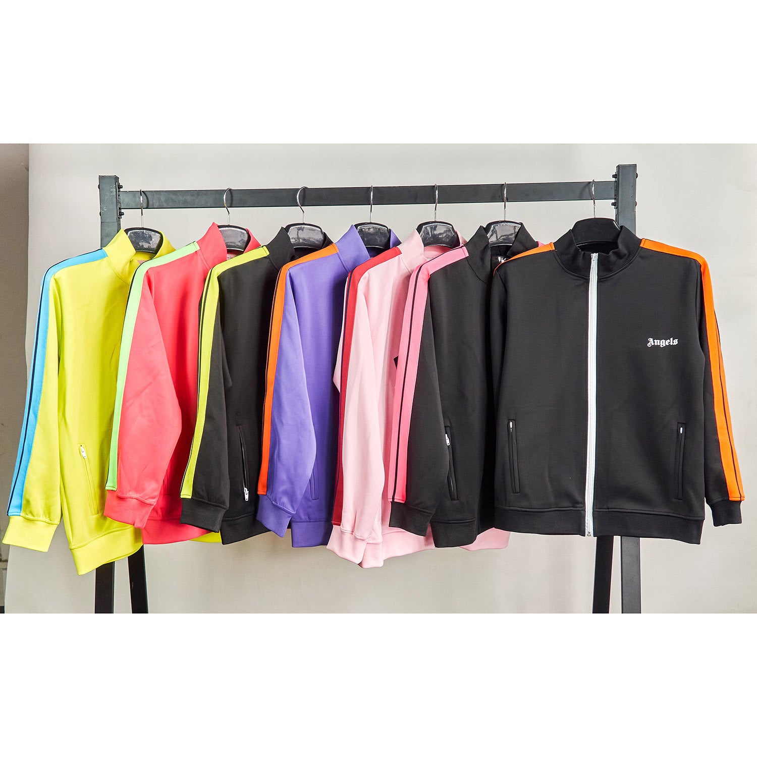 Angel Rainbow Side Woven Strip Classic Vintage Baggy Coat