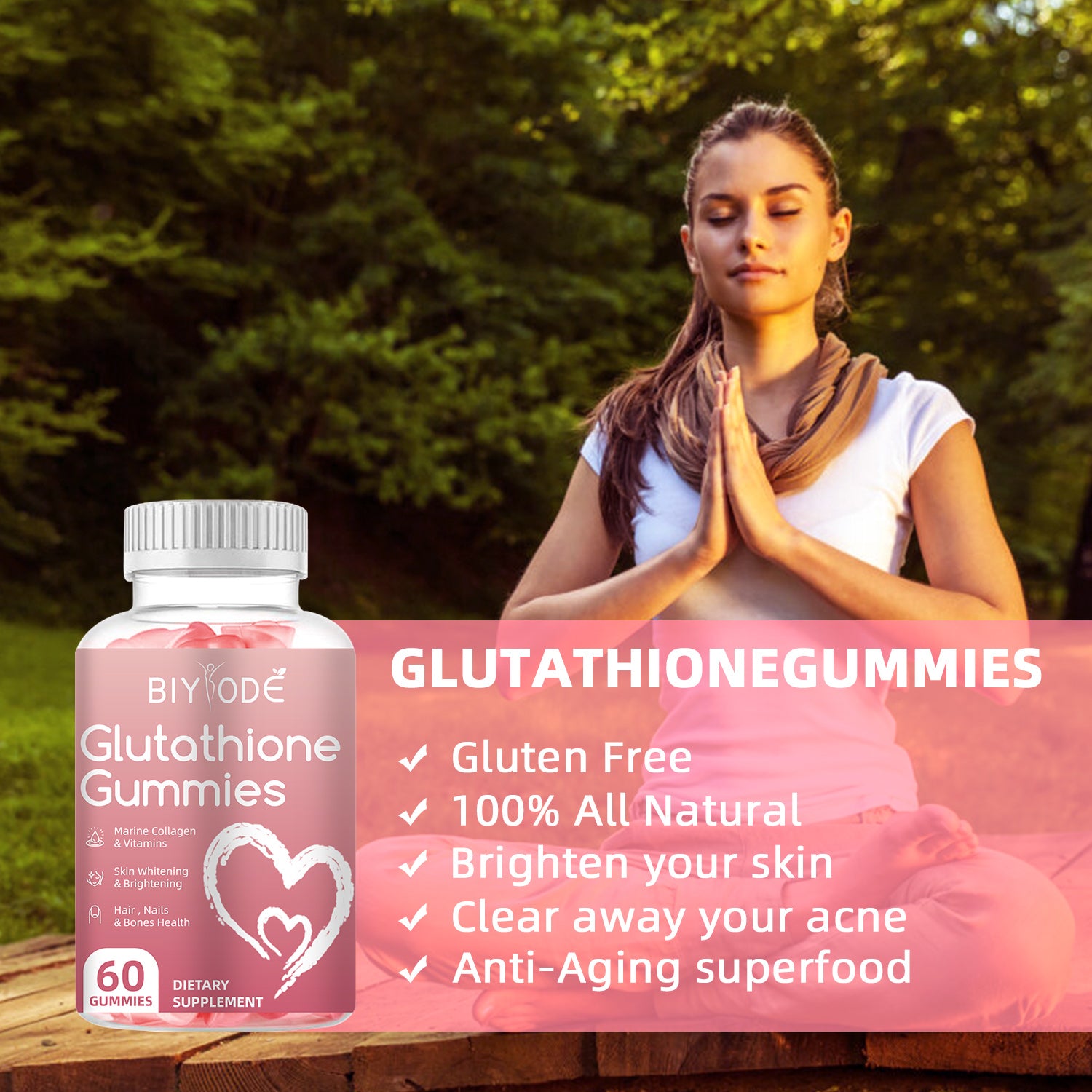 OEM ODM Custom Nature Glow Glutathione Collagen Gummies Private Label Wholesale Supplement