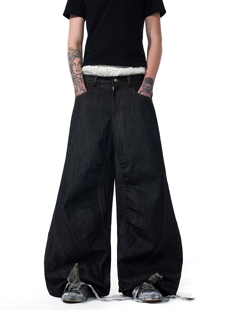 Temperature-sensitive Color-changing Embroidered Red Ear Jeans