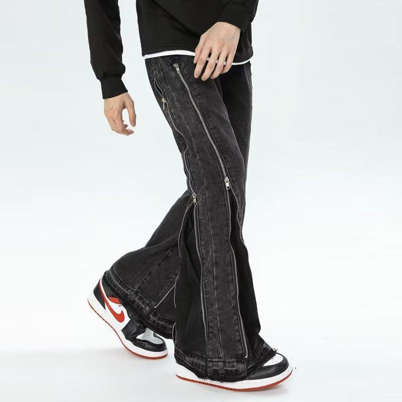 Baggy Straight Trousers Zipper Casual Wide Leg Jeans