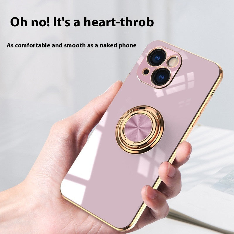 Electroplating Phone Case Car Integrated Ring Bracket Protective Cover