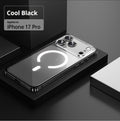 Applicable 17 Metal Frame Phone Case Magnetic Suction Spring Fastener Transparent Eagle Eye Lens Protective Cover