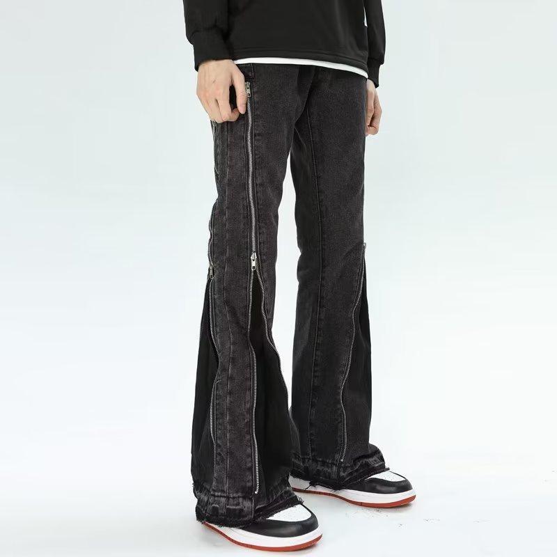 Baggy Straight Trousers Zipper Casual Wide Leg Jeans